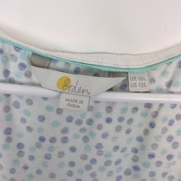 Boden Margot Jersey Knit Blue Polka Dot Midi Dress. Size 12L. - Picture 7 of 15